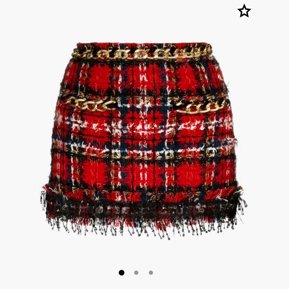 Balmain Tartan  Mini Skirt